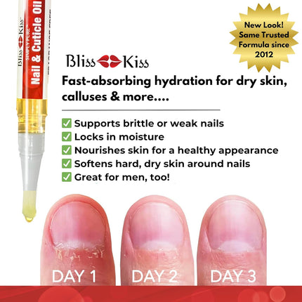 | Fragrance Free 4 Nail Oil Cuticle Pens W/Vitamin E & Jojoba⏤Nail Strengthener Nail Growth and Strengthening Serum for Brittle, Peeling, Breaking, Thin Nails