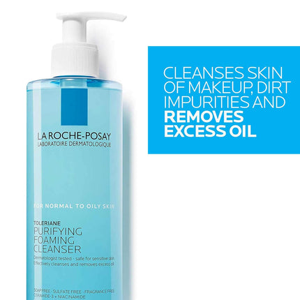 La Roche-Posay Toleriane Purifying Foaming Facial Cleanser, Oil Free Face Wash for Women & Men with Niacinamide + Ceramides, Pore Cleanser Safe for Sensitive Skin, Won’T Dry Out Skin, Soap Free, 400Ml