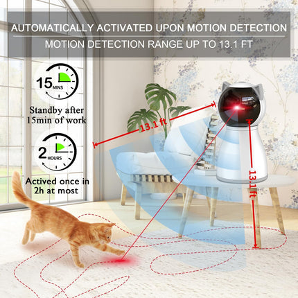 Cat Toys Laser for Indoor Cats,The 4Th Generation Real Random Trajectory Motion Activated Rechargeable Automatic Cat Laser Toy,Interactive Cat Toys for Bored Indoor Cats/Kittens