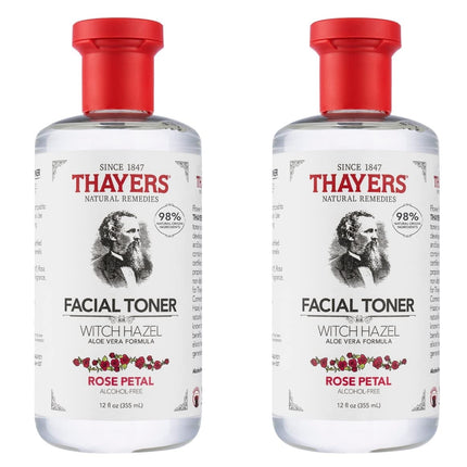 THAYERS Alcohol-Free Rose Petal Witch Hazel Facial Toner for Glowing Skin, Soothing, Hydrating, Refreshing Toner for All Skin Types, 12Oz (Packaging May Vary)