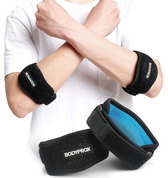Elbow Brace 2 Pack for Tennis & Golfer'S Elbow Pain Relief | Adjustable Compression Strap Helps Ease Forearm Stress from Sports, Workouts, Work, and Daily Tasks.