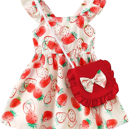 Baby Girl Clothes Newborn Dress Summer Toddler Girls' Clothing Casual Sundress with Cute Bag Infant Outfits