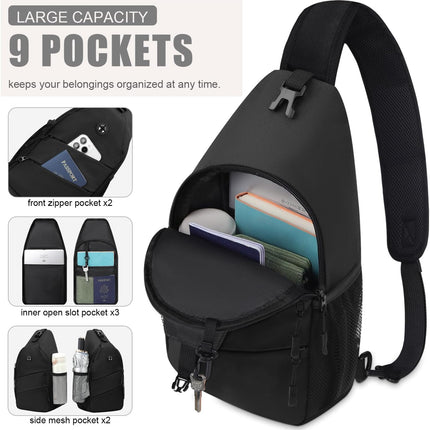 Crossbody Bags for Women Men Trendy Sling Bag Backpack Casual Chest Bag with Convertible Shoulder Strap