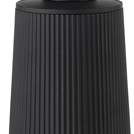 Small Soap Dispenser for Bathroom and Kitchen, Modern Farmhouse Striped Style Plastic Hand Soap Dish Soap Dispenser with Pump Matte Black