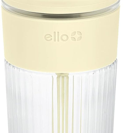 Ava 18Oz Glass Tumbler with Straw and Lid | Premium Ribbed Glass with Silicone Grip, Car Cup Friendly, Dishwasher Safe, BPA Free | Iced Coffee, Water, Matcha, Juice Cup | Butter Yw