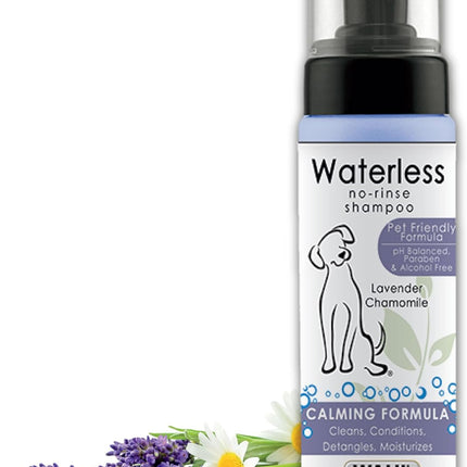USA Pet Friendly Waterless No Rinse Shampoo for Animals – Lavender & Chamomile Scented - Cleaning, Conditioning, Detangling, & Moisturizing Shampoo for Dogs – 7.1 Oz - Model 820014A
