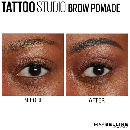 Maybelline Tattoostudio Brow Pomade Long Lasting, Buildable, Eyebrow Makeup, Black Brown, 1 Count