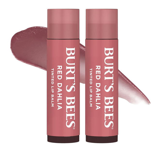 Lip Tint Balm with Long Lasting 2 in 1 Duo Tinted Balm Formula, Color Infused with Deeply Hydrating Shea Butter for a Natural Looking Buildable Finish, Fiery Red Dahlia (2-Pack)
