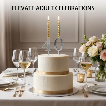 20 PCS Number Candle Holders – Reusable Metal Stands for Cakes