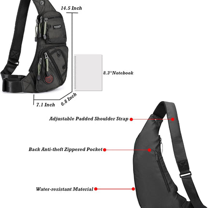 Sling Bag Chest Shoulder Backpack Crossbody Bags Casual Daypack for Men Women