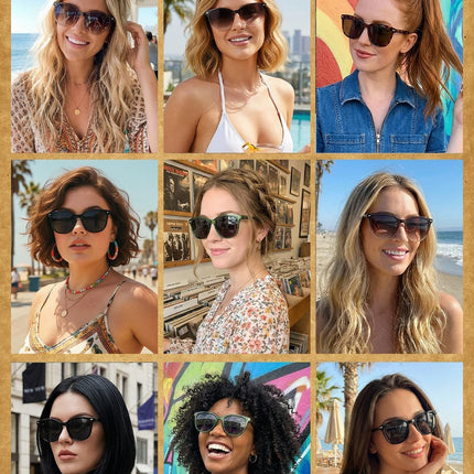 2 Packs Sunglasses for Women Polarized UV400 Protection Lens Big Frame Fashion Glasses Trendy Stylish Shade