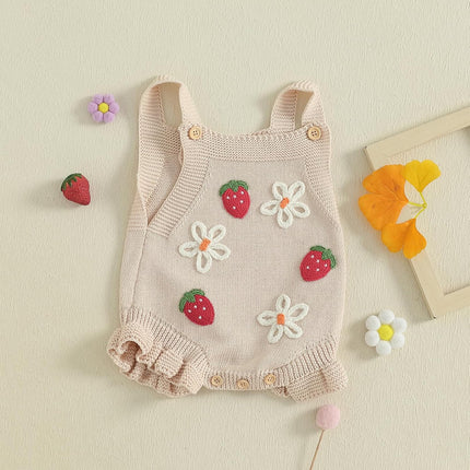 Baby Sweater Knit Romper Newborn Girl Strawberry Sweaters Onesie Overalls Fall Winter Clothes Summer Outfit