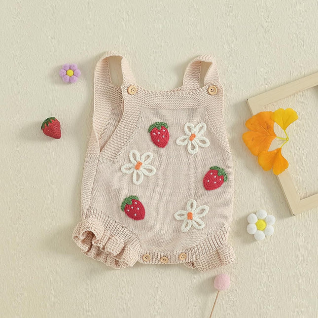 Baby Sweater Knit Romper Newborn Girl Strawberry Sweaters Onesie Overalls Fall Winter Clothes Summer Outfit