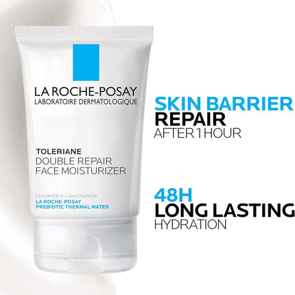Toleriane Double Repair Face Moisturizer, Daily Moisturizer Face Cream with Ceramide and Niacinamide for All Skin Types