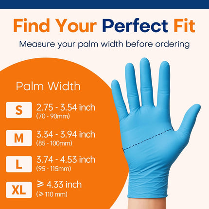 Medical Soft Max Nitrile Exam Gloves Powder-Free Disposable 100 Ct | Soft Stretch Fit • Powder-Free • Latex-Free • Examination • Cooking • Cleaning· Food Prep • 100 Count • Blue