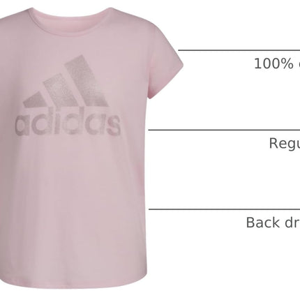 Adidas Girls' Short Sleeve Scoop Neck Tee T-Shirt