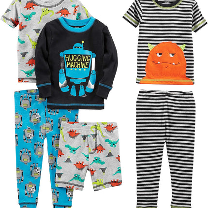 Girls 6-Piece Snug Fit Cotton Pajama Set