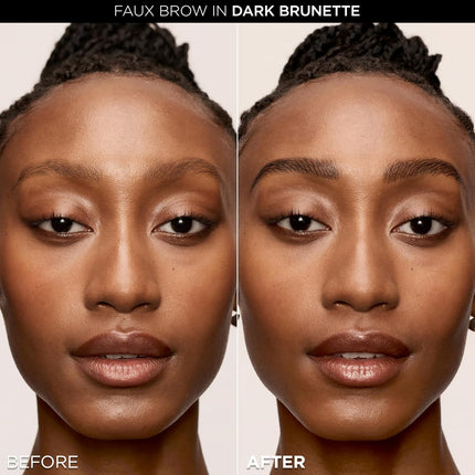L'Oreal Paris Faux Brow, Hair-Like, Filling Eyebrow Pen with Double-Brush Tip, Fast & Precise Eyebrow Makeup, Soft Black, 0.04 Fl Oz