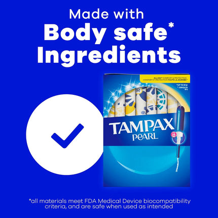 Pearl Tampons for Women, with Leakguard Braid, Super Absorbency, Unscented, 100 Count (2 Packs of 50)