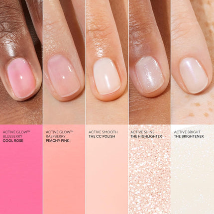 Active Glow Raspberry Nail Polish & Care - Ultra-Glowy 2 in 1 Nail Concealer & Care - Plant-Based Ingredients: Sweet Almond Oil, Raspberry - Vegan & Made in France | Bio-Sourcé Nail Polish Sweet Almond and Raspberry Nourishing & Shiny Transparent Varnish Gloss Effect Pink Varnish