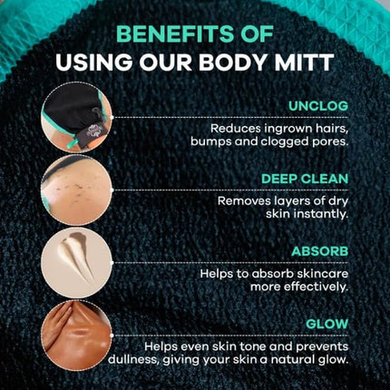 - Deep Exfoliating Glove - Korean Exfoliating Mitt & Body Scrubber - Keratosis Pilaris Treatment Scrub - Self Tanner Mitt & Ingrown Hair Exfoliator - Shower Gloves for Women & Men - (1 Pack)
