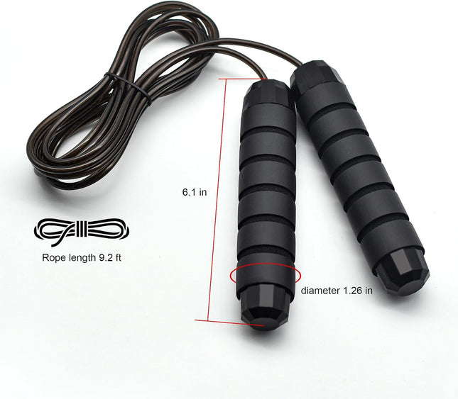 Jump Rope, Adjustable Jump Ropes,Skipping Rope Tangle-Free Rapid Speed with Ball Bearings for Women Men Kids,Exercise & Slim Body Jumprope at Home School Gym