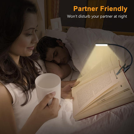 9 LED Rechargeable Book Light for Reading in Bed | Eye Caring 3 Color Temps,Stepless Dimming Brightness,80 Hrs Runtime Small Lightweight Clip on Book Reading Light for Studying