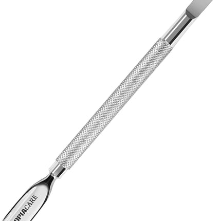 Cuticle Pusher Tool & Spoon Nail Cleaner, Professional Stainless Steel Cuticle Remover & Cutter, Durable Manicure & Pedicure Tool for Finger & Toenails, Silver
