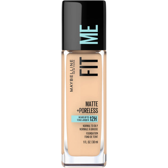 Fit Me Matte + Poreless Liquid Foundation Makeup, 120 Classic Ivory, 1 Fl Oz