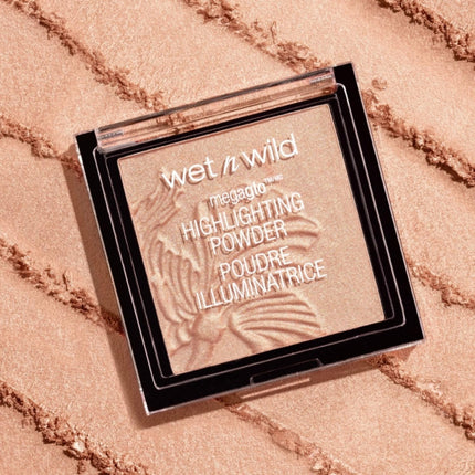 Megaglo Highlighting Powder, Highlighter Makeup, Shimmer Glow, Pink Rose Gold Blossom Glow
