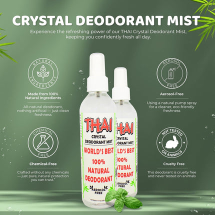 Crystal Mist Natural Deodorant Spray 8 Oz. Bundle, Pack of 2