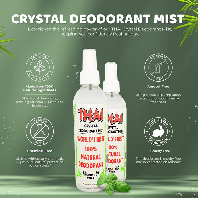 Crystal Mist Natural Deodorant Spray 8 Oz. Bundle, Pack of 2