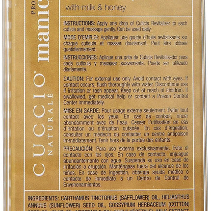Naturale Milk & Honey Revitalizing Cuticle Oil, Lightweight Fast-Absorbing Hydrating Nail & Cuticle Conditioner, Cold-Pressed Oils + Vitamin E, 2.30 Fl Oz