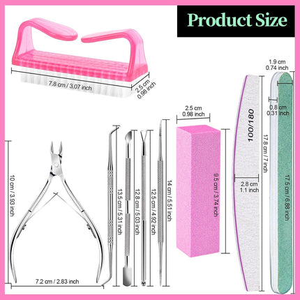 Nail Care Kit, Nail Files 100/180, Nail Buffer Block, Cuticle Nippers, Cuticle Trimmer, Cuticle Pusher, Nail Tools, Nail Kit, Pedicure & Manicure Tools, Nail Prep Kit, Manicure Kit for Women