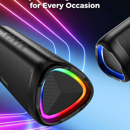 Bluetooth Speaker, 20W HD Sound, Portable Wireless, IPX5 Waterproof, up to 24H Playtime, TWS Pairing, for Home/Party/Outdoor/Camping/Beach Essentials, Electronic Gadgets, Birthday Gift (Black)
