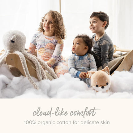 Girls' Organic Cotton, Sleep and Play Footed Pajamas | Easy Zip Front Pjs Feature a 2-Way Zipper to Ensure Newborns Have a Restful Nights Sleep