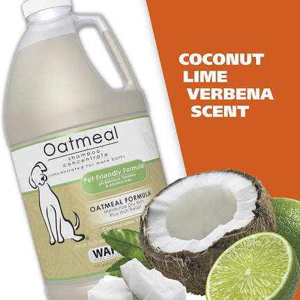 USA Dry Skin & Itch Relief Pet Shampoo for Dogs – Oatmeal Formula with Coconut Lime Verbena Scent - 64 Oz - Model 821004-050
