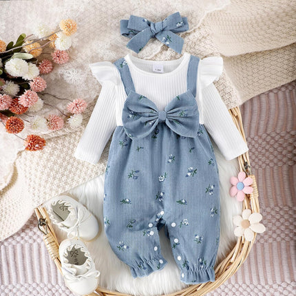 Newborn Baby Girl Clothes Long Sleeve Fack Two Piece Romper | Fall Baby Girl Clothes One Piece Gingerbread Man Jumpsuit Warm Cute Romper Baby Girl Winter Outfits 0 3 6 9 12 18 Months