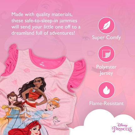 Girls' Dress Nightgown, Short-Sleeve Fantasy Gown, Soft & Cute Pajamas for Kids