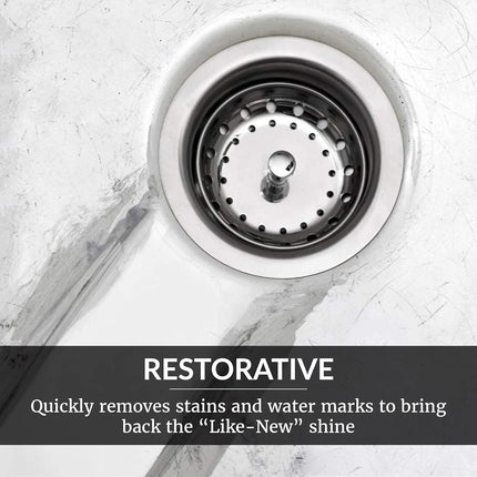 Perfect Sink Cleaner and Polish, Restorative, Water-Repellant, Removes Stains, Ideal for Brushed Stainless Steel, Cast Iron, Porcelain, Corian, Composite, Acrylic, 8.5 Oz 2 Pack
