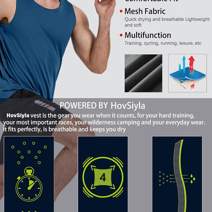 5 Pack Mens Running Sport Tank Tops Dry Fit Gym Wicking Athletic Mesh Breathable Cool Workout Sleeveless Shirts