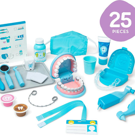 Melissa & Doug Super Smile Dentist Play Set, 25-Piece Dentist Kit with Oversized Teeth, Large Tools & Accessories, Kids Toys for Girls & Boys 3+