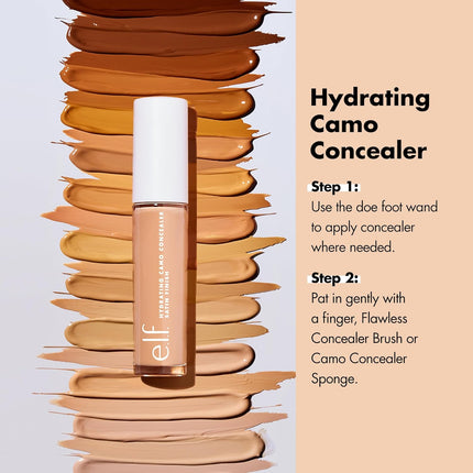 Hydrating Camo Concealer, Covers Blemishes & Under-Eye Circles, Full-Coverage & Delivers a Satin Finish, Vegan & Cruelty-Free, Light Ivory