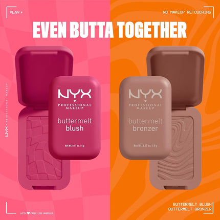 PROFESSIONAL MAKEUP Buttermelt Powder Blush, Fade and Transfer-Resistant Blush, up to 12HR Make up Wear, Vegan Formula - Butta Together