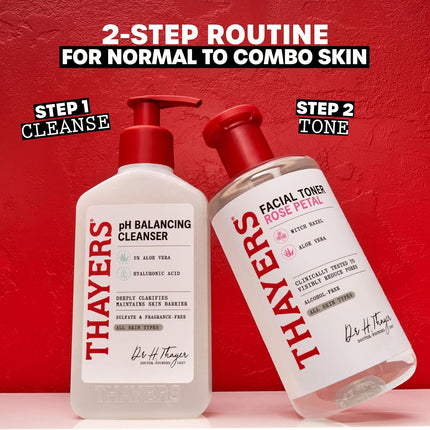 THAYERS Alcohol-Free Rose Petal Witch Hazel Facial Toner for Glowing Skin, Soothing, Hydrating, Refreshing Toner for All Skin Types, 12Oz (Packaging May Vary)