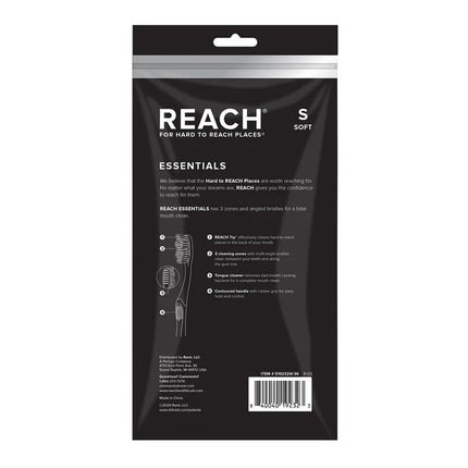 Essentials Toothbrush with Toothbrush Caps, Multi-Zoned Angled Soft Bristles, Contoured Handle, Tongue Scraper, 6 Count