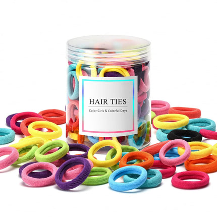 100 Pcs Baby Hair Ties, Seamless Cotton Toddler Hair Ties for Girls and Kids, Multicolor Small Soft No Damage Hair Elastics Ponytail Holders(10Colors)