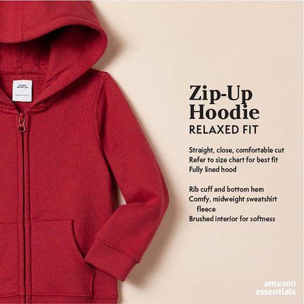 Girls and Toddlers' Fleece Zip-Up Hooded Sweatshirt with Lined Hood and Rib Knit Detail