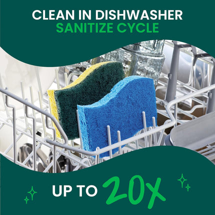 Zero Scratch Scrub Sponge, 6 Kitchen Sponges for Cleaning around the Home, Bathroom & More, Scratch-Free Dish Scrubber, Multi-Surface Safe, Best for Nonstick Pots and Pans