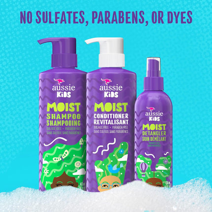 Kids Hair Care Bundle Set Including: Shampoo (16 Fl Oz), Conditioner (16 Fl Oz) & Detangler Spray (8 Fl Oz), Paraben- Freem Sulfate-Free, Dye-Free, Cruelty-Free, Tangle-Free Styling